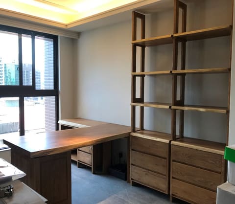 板片-308-書房 書桌-印尼柚木